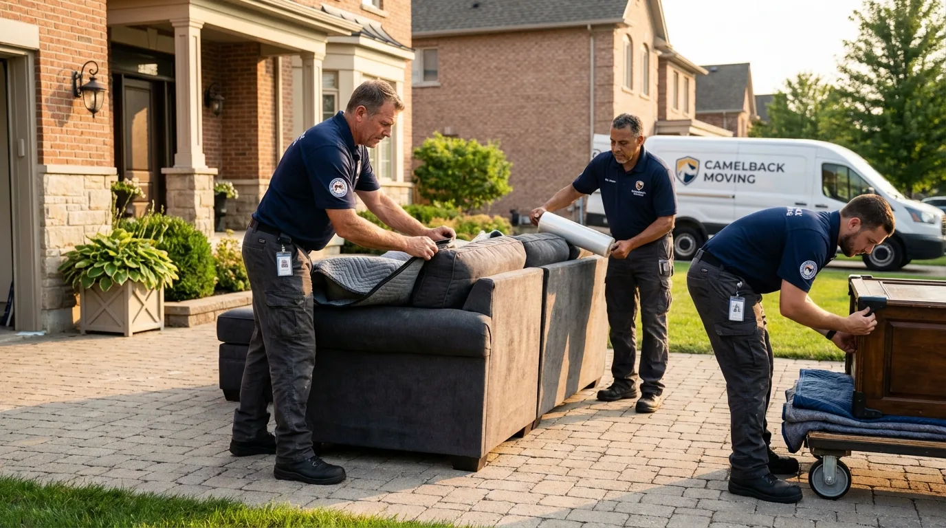 Large estate moving crew wrapping furniture in Vineland, NJ