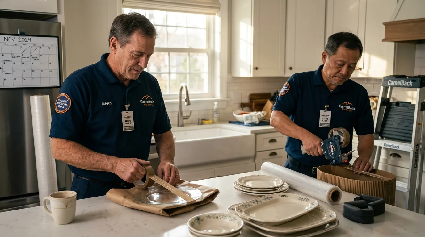 Professional crew packing kitchen dishware in Vineland, NJ